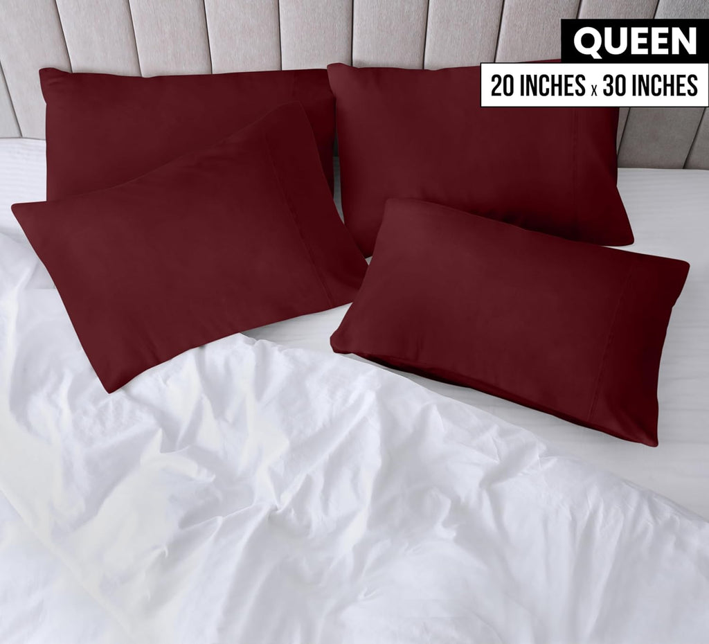 Utopia Bedding Queen Pillow Cases - 12 Pack Soft Brushed Microfiber - Fade Resistant 20 x 30 Inches | Burgundy