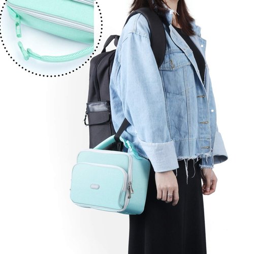 Amersun Kids Lunch Box, Insulated School Lunch Bag with Padded Liner Keep Food Warm Cold for Long Time,Water-resistant Thermal Travel Office Lunch Cooler for Girls Boy-2 Pocket,Light Blue