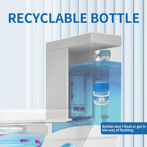 TheMadFox 6 Pcs Enzymatic Automatic Toilet Bowl Cleaner Bottles, Long-Lasting Toilet Tank Cleaner for Hard Water Stains & Rings, Septic Safe Toilet Cleaner for Tank Bathroom