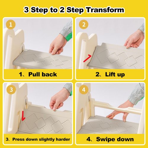 Vanpolchy Step Stool for Toddlers, Foldable Toddler Step Stool for Bathroom Sink, 150lbs Load Bearing Kids Stool for Toilet Sink with Non-Slip/Anti-Tip Design, Foldable Kids Step Stool for Bathroom