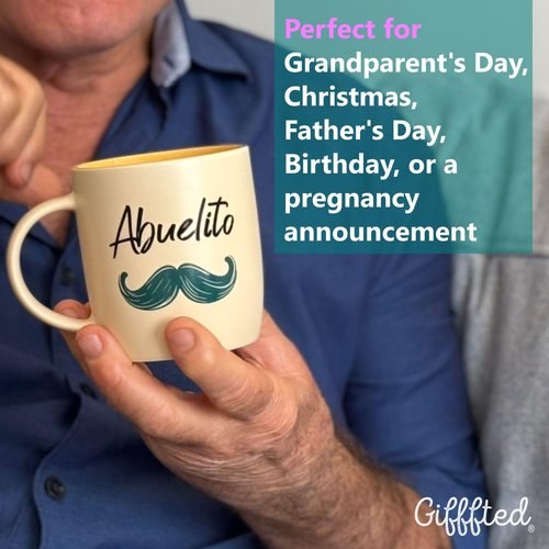 Triple Gifffted Abuelito Coffee Mug in Spanish, Latino World Best Grandpa, El Mejor Abuelo, Fathers Gifts, Grandparents Day, Regalo Dia Del Padre, Navidad, Birthday Christmas Taza Abuelos, V2, 13 Oz