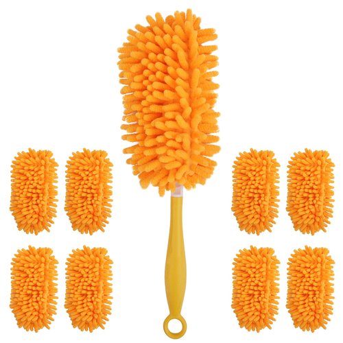 Redones Dusters for Swiffer - Reusable Duster Refill Compatible with Swiffer Hand Duster(8 Pack+1Handle), 360 Heavy Duty Dusters Refills