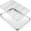 E-far Stainless Steel Baking Sheet Set - 20”x14” Cookie Sheet with Cooling Rack | Dishwasher Safe