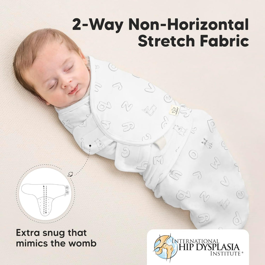 ABC Land Organic Baby Swaddle Sleep Sacks - Soft & Snug for Newborns 3-6 Months | 3-Pack Nursery Blankets