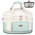 DEEGO Carrying Bag for Crock-Pot 6-8 Quart, 2-Layer Insulated Portable Slow Cooker Travel Bag with Support Pad, Lid Fasten Straps & Easy-Clean Liner, Ideal for Transport, Family Gatherings Potlucks