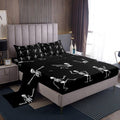 Erosebridal Sugar Skull Sheet Set King Size Skeleton Bones Bedding Set for Kids Boys Girls Teens Adult Halloween Horror Theme Fitted Sheet Gothic Spooky Bed Sheets 4 Pieces with 2 Pillow Cases