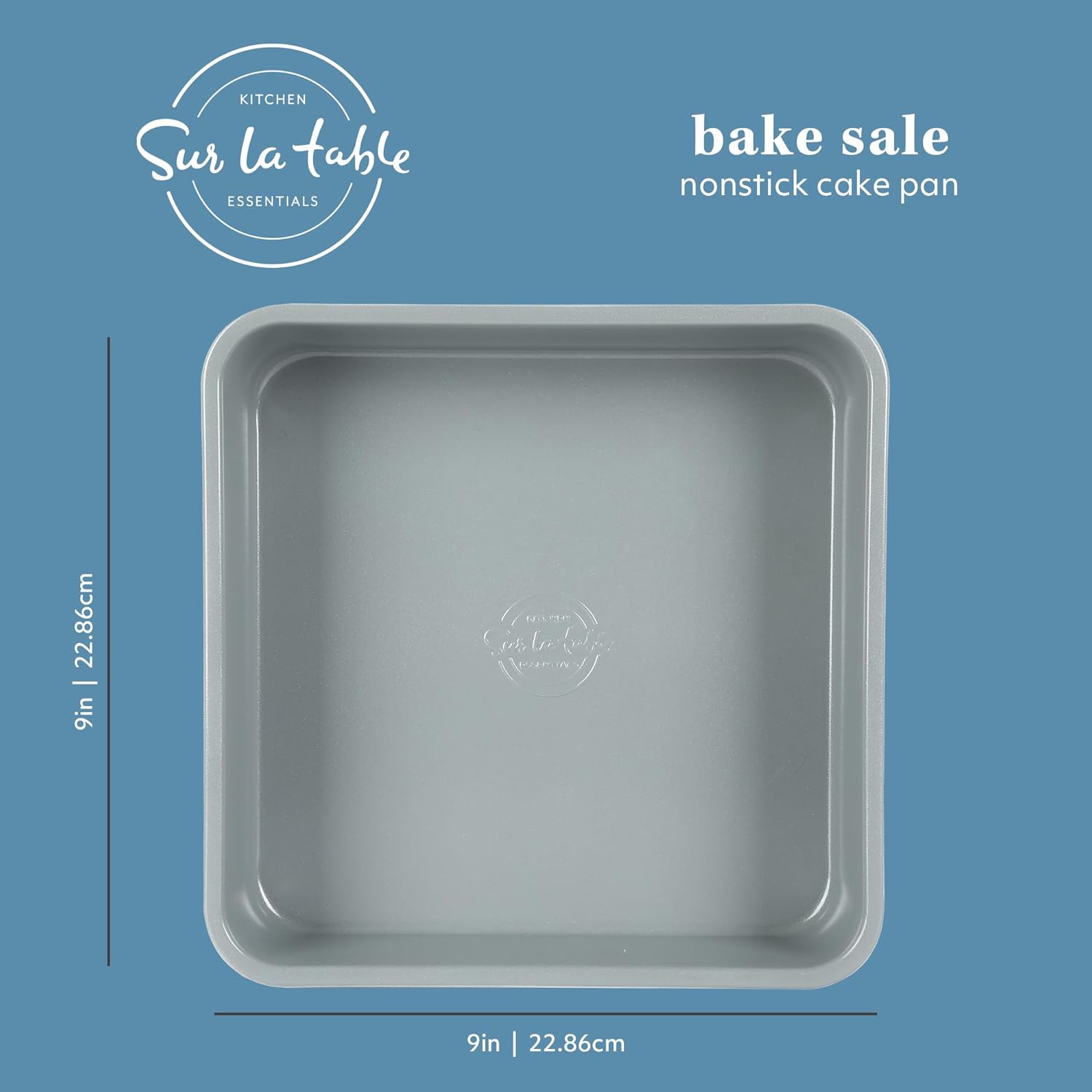 Sur La Table Nonstick Rectangular Cake Pan - 9 Inch, PFOA & PFAS Free, Linen White Finish