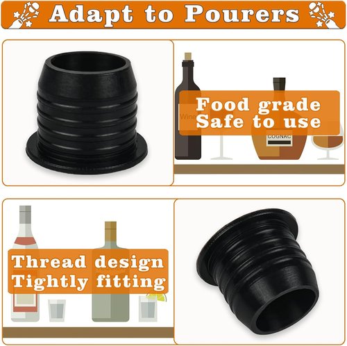 12 Pack Liquor Pour Spout Adapters, Pour Spouts for Large Neck Liquor Bottles, Liquor Bottle Pourers for Alcohol Olive Oil up to 1 inch/25 mm Neck