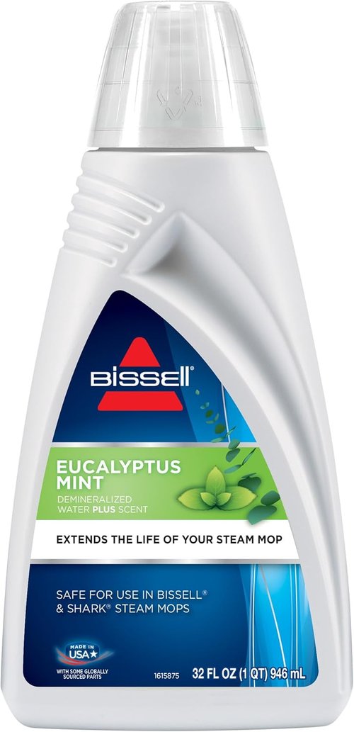 BISSELL Eucalyptus Mint Demineralized Steam Mop Water - 32 Ounces | White, Freshens & Cleans