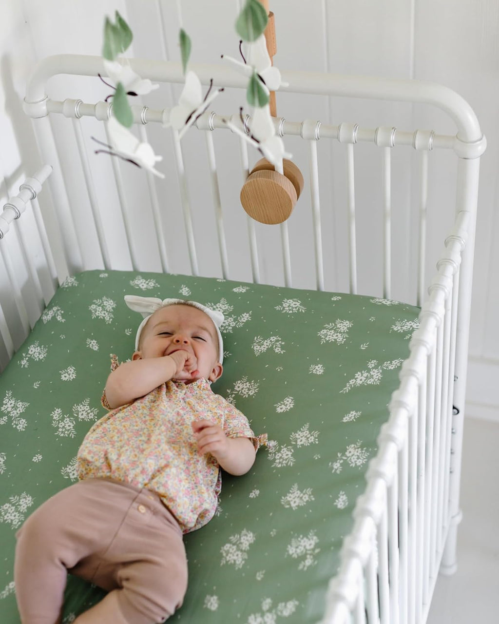 Skiennix Fitted Baby Crib Sheets - Buttery Soft Organic Cotton Blend - 2 Pack in Butterfly Garden Design