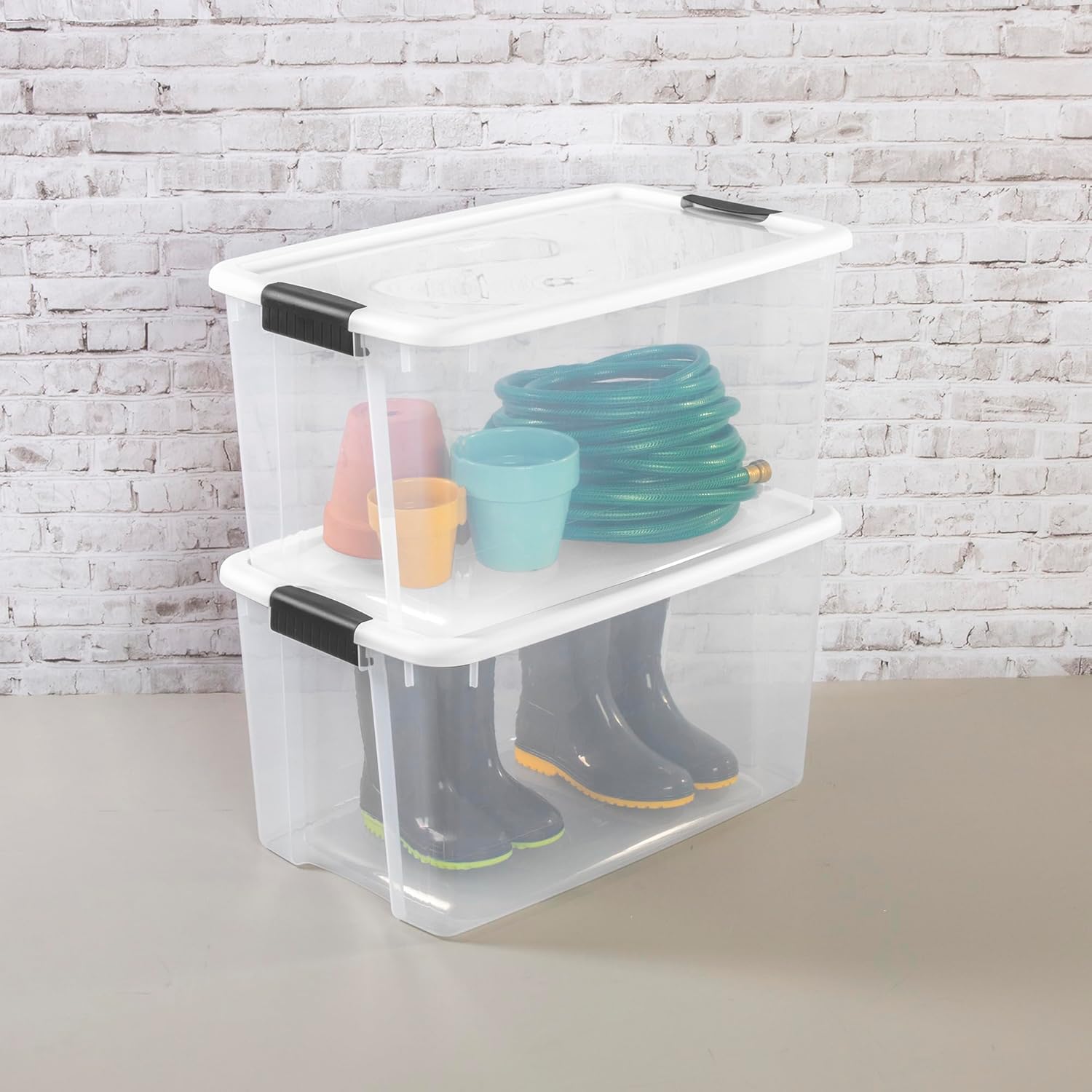 Sterilite 20-Pack Ultra Latching Storage Bins - Clear Plastic, 70 Quart Heavy-Duty Organizers for Home & Office