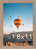 JCJMY 8x11 Picture Frame - Rustic Brown Wall Hanging & Tabletop Display | Mount Horizontally or Vertically