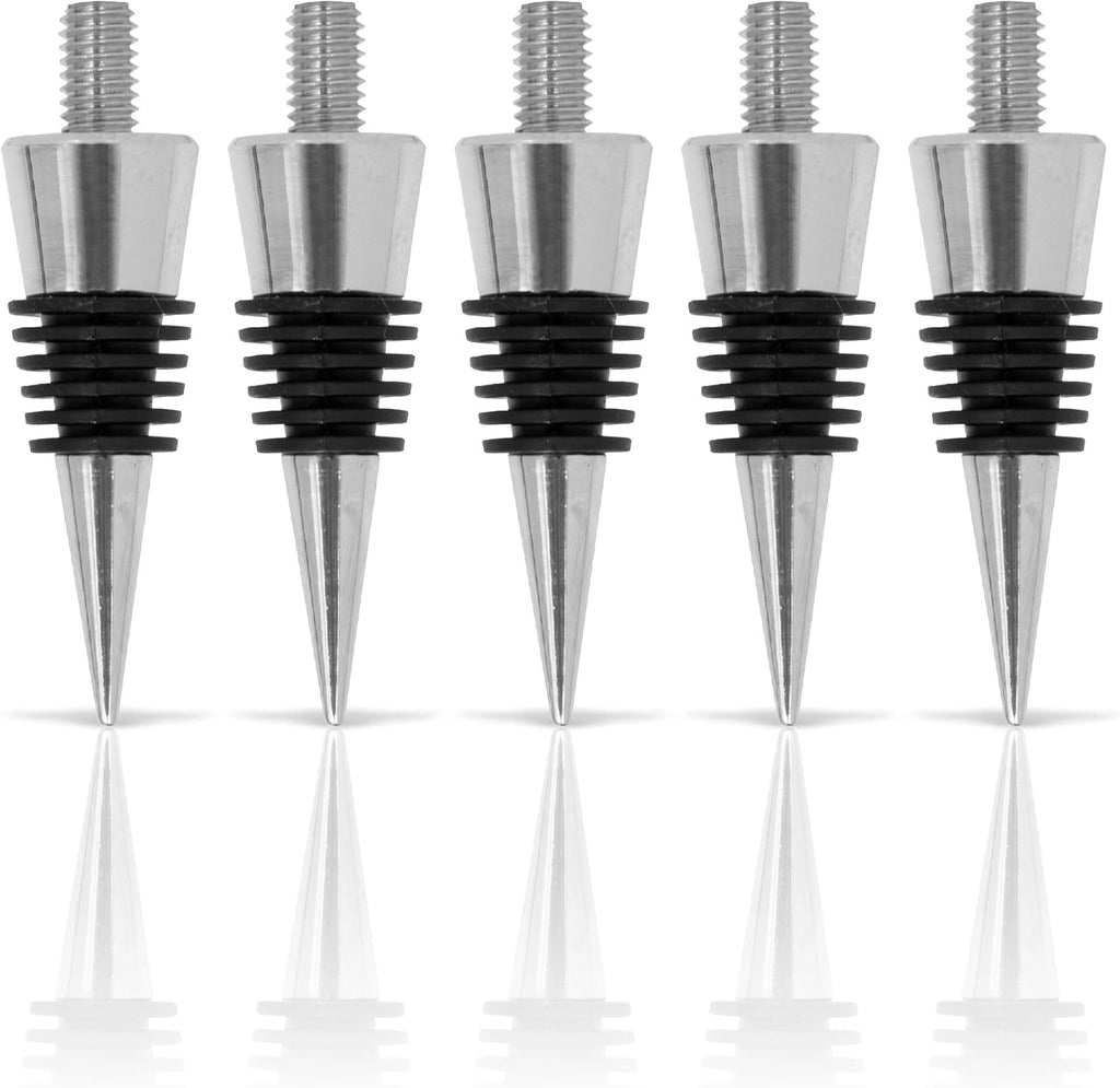 Savannah Classic Chrome Style Bottle Stopper with 3/8" x 16 tpi Threaded Post For Attaching Hand Made or Lathe Turned Handles … (5 Chrome Stoppers)