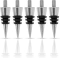 Savannah Classic Chrome Style Bottle Stopper with 3/8" x 16 tpi Threaded Post For Attaching Hand Made or Lathe Turned Handles … (5 Chrome Stoppers)