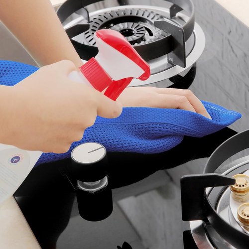 Homaxy Kitchen Dish Towels - 100% Cotton Waffle Weave, Ultra Soft & Absorbent, 13 x 28 Inches, 4-Pack | Blueberry