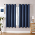 ChrisDowa Blackout Curtains - Thermal Insulated Room Darkening Panels Set (Stone Blue, 52"W x 54"L)