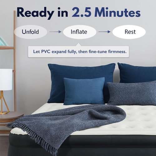 King Koil Luxury Air Mattress - California King Size with Built-in High-Speed Pump | Waterproof & Adjustable, 20" Double High, Ideal for Home & Camping