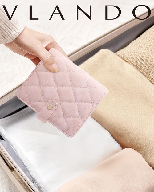 VLANDO Travel Jewelry Organizer Case,Gifts for Women,Portable Jewelry Storage Book Ring Binder with Clear Zipper Velvet Pouch Bag for Traveling,Rings,Necklace,Earrings,Bracelets,Brooches-Sand Pink