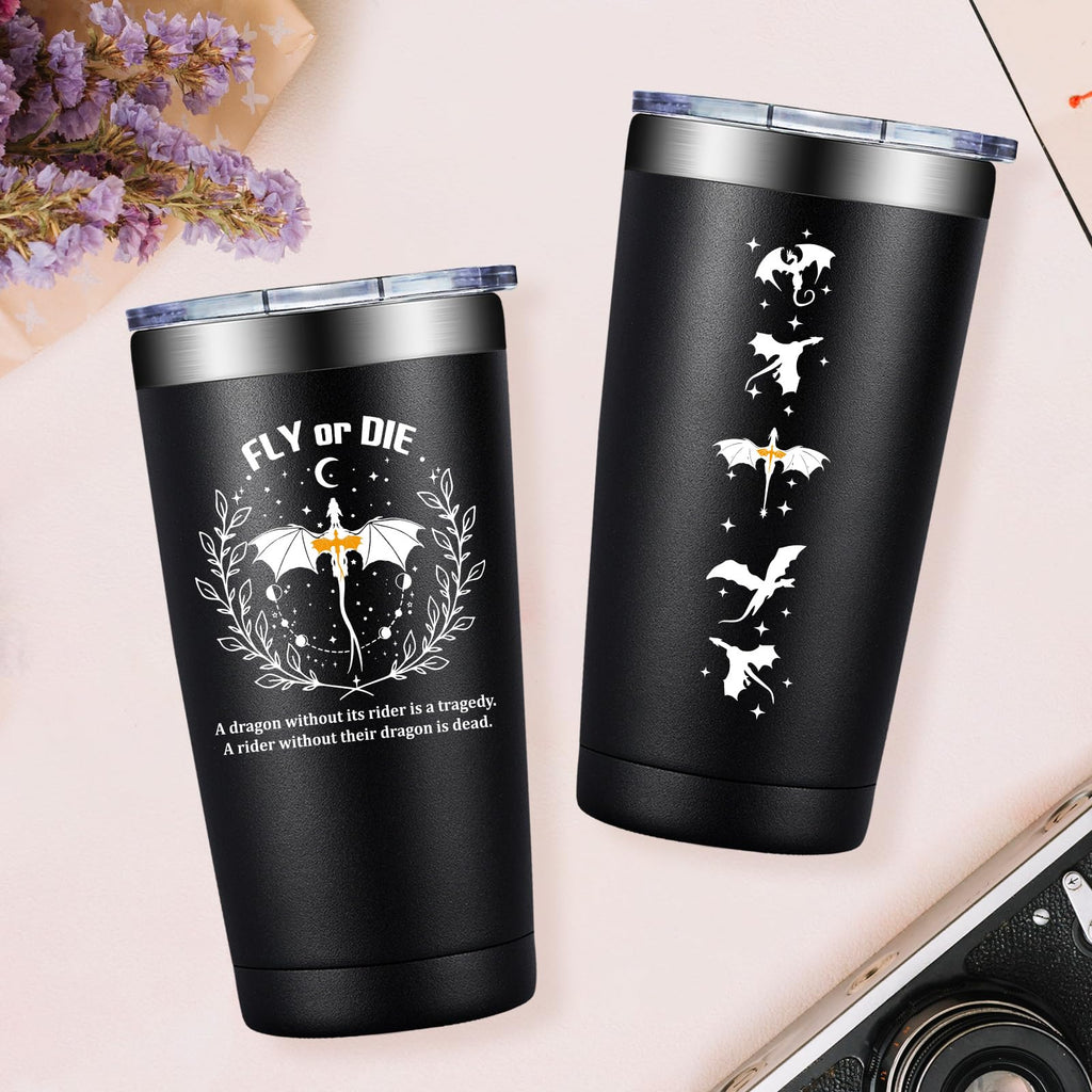 Fufendio Fourth Wing Merch, Inspired Fantasy Book Lover Gifts, Funny 4th Wing Bookish Dragon Merchandise Tumbler 20oz