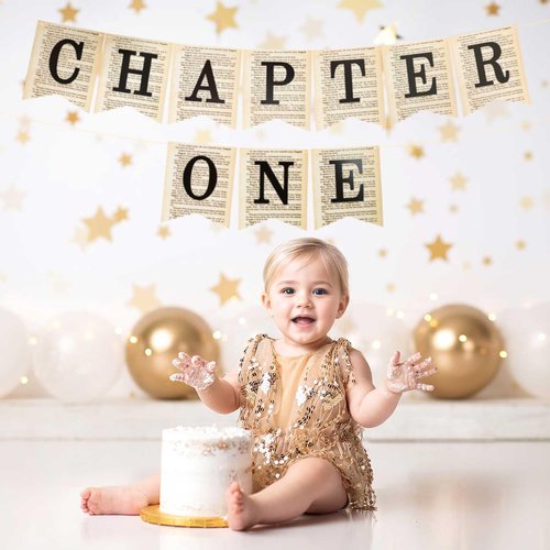 Chapter One Banner Sign A New Chapter Begins Banner Book Reading Themed decor Sign Garland for Wedding Baby Shower Retirement engagement Bridal Shower