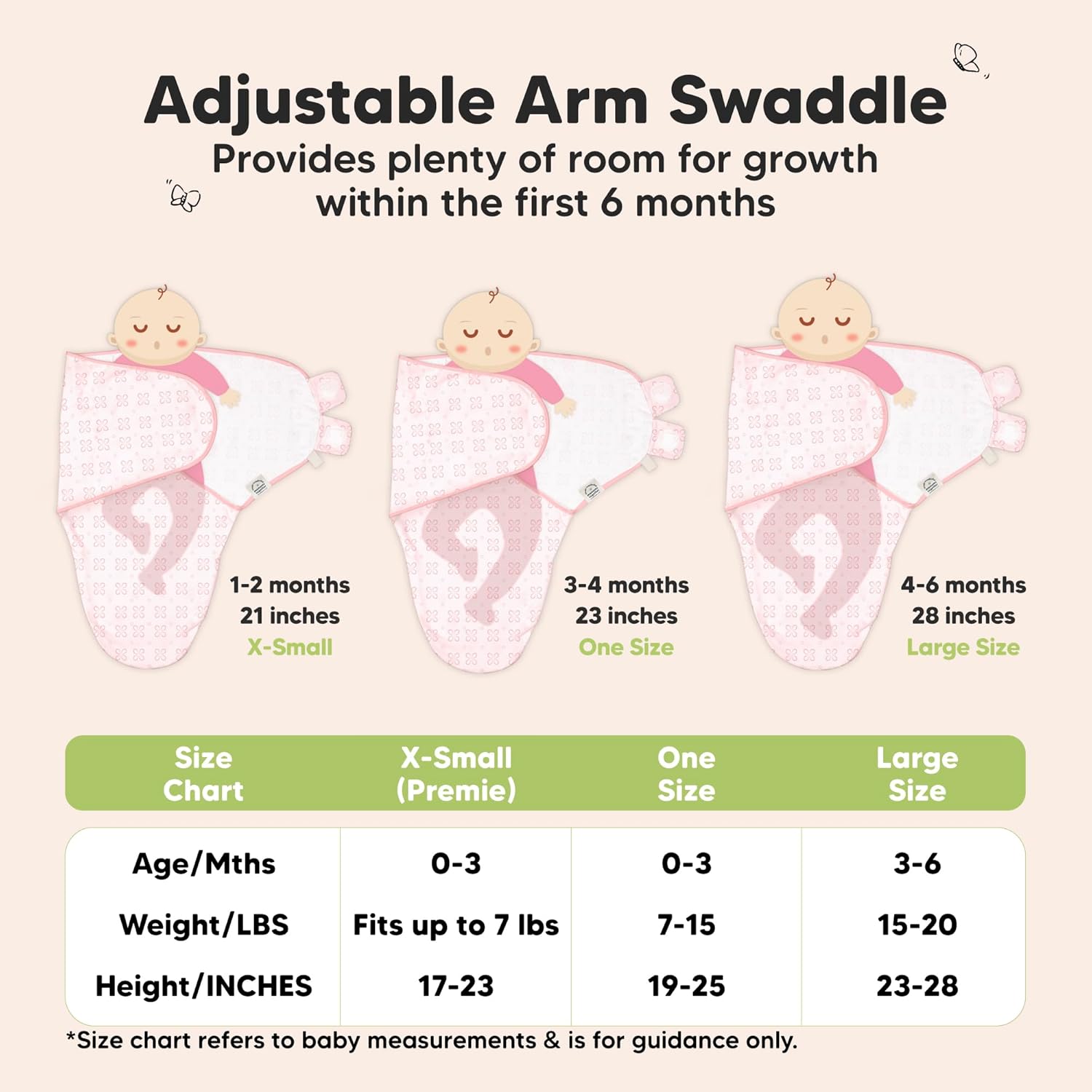 Organic Baby Swaddle Sleep Sacks by 3-Pack | Soft & Snug for Newborns 0-3 Months - Blossom Color
