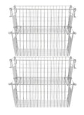 SANNO Chest Freezer Basket Stackable Baskets, Pantry Storage and Organization Chest Freezer Bins Stackable Potato and Onion Storage Bin Metal Baskets for Storage,set of 4