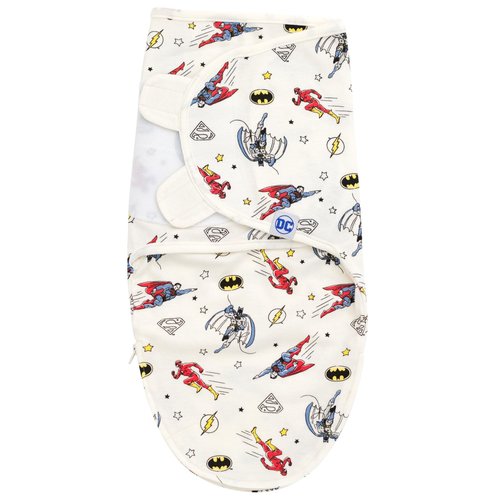 DC Comics Justice League Batman Superman The Flash Newborn Baby Boys 3 Pack Swaddle Sacks Gray/Blue White 6-9 Months
