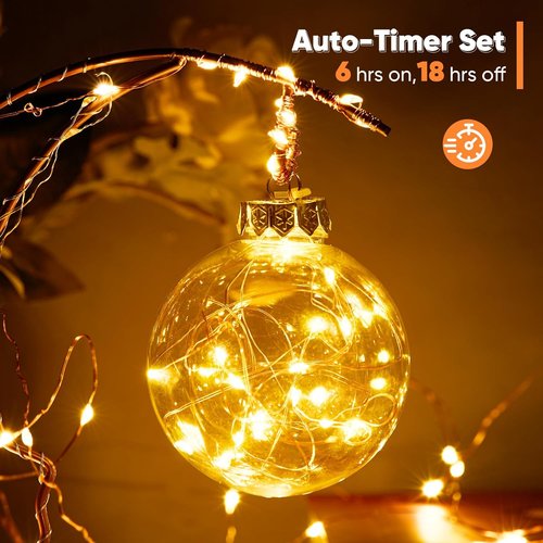 Ariceleo LED Outdoor String Lights - 65.6 Ft Battery Operated with Remote & Timer | Waterproof Warm White Fairy Lights for Weddings, Parties, and More