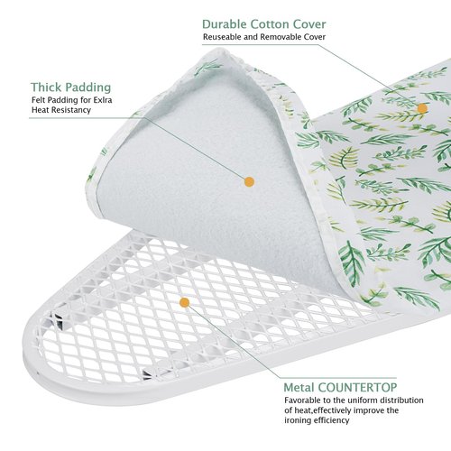 SheeChung Wall Mounted Ironing Board 36"X12",Foldable Ironing Boards with Removable Heat Resistant Cover,Compact Mount Fold Down Iron Board,Easy-Release Lever,Space Saving Ironing Board,Yellow Leaf