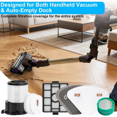 IP3251 IP3253 Filter for Shark PowerDetect Clean & Empty Cordless Stick Vacuum with Auto-Empty System, Complete Filter Replacement compatible with Shark IP3150, IP3251, IP3253, IP3124, IP3256, IP3251C