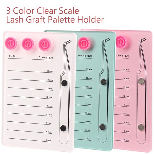 Mekupeu Acrylic Eyelash Extension Pallet Kits, Grafting False Eyelash Organizer Extension Pad Lash Tray,Magnetic Tweezer Holder - Durable Eyelash Extension Storage Organizer (Pink sets)