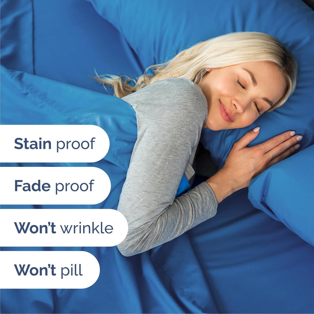 Royal Blue Queen Size 4-Piece Sheet Set by [Brand Name] - Comfy, Breathable & Cooling Luxury Bedding