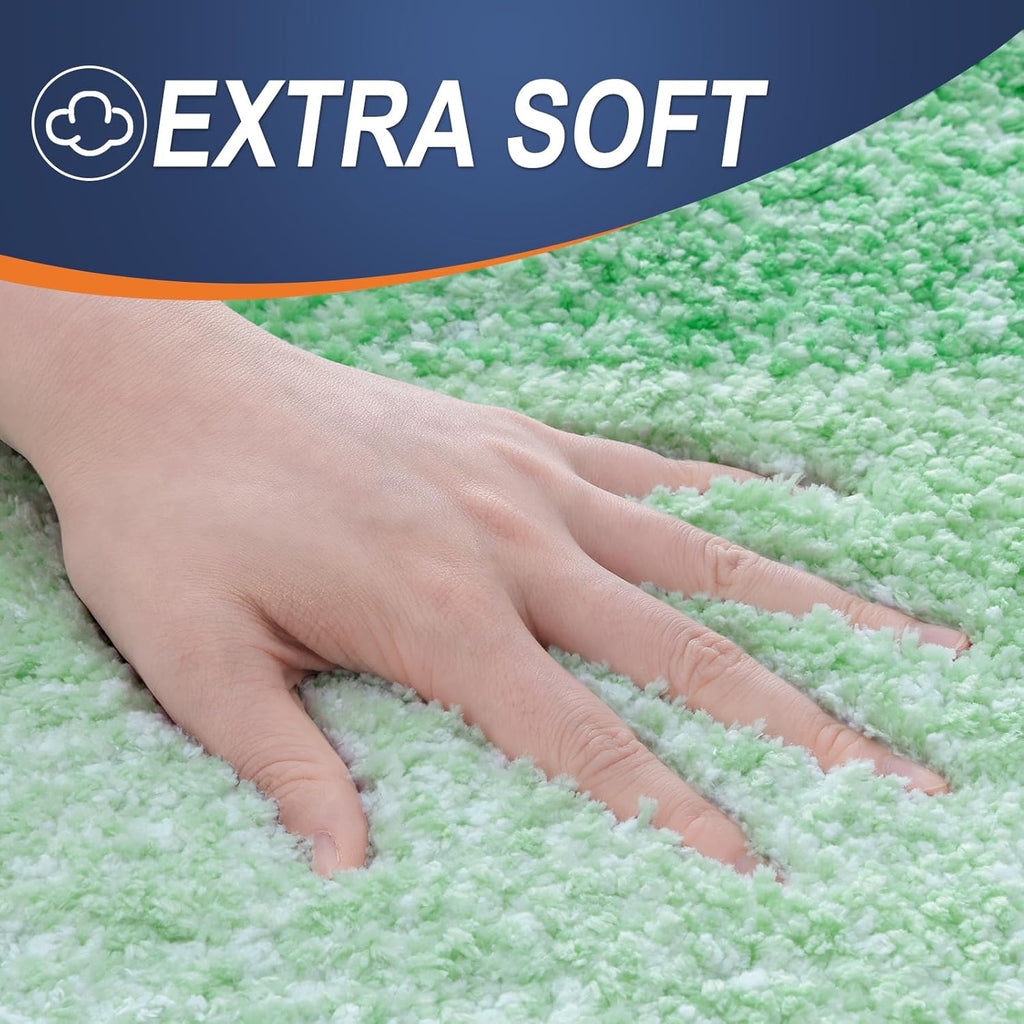 OLANLY Bathroom Runner Rug - Extra Soft Microfiber, Quick Dry & Machine Washable | 59x24 Inches, Green