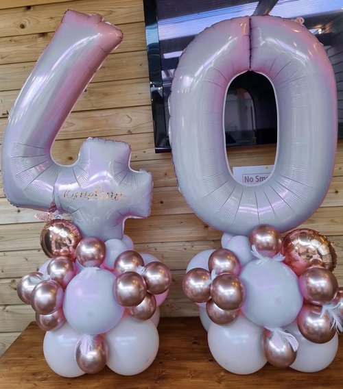 Light Purple Number 40 Birthday Balloons - 40 Inch Large Pastel Mylar Foil Balloons for 40th Anniversary Celebrations