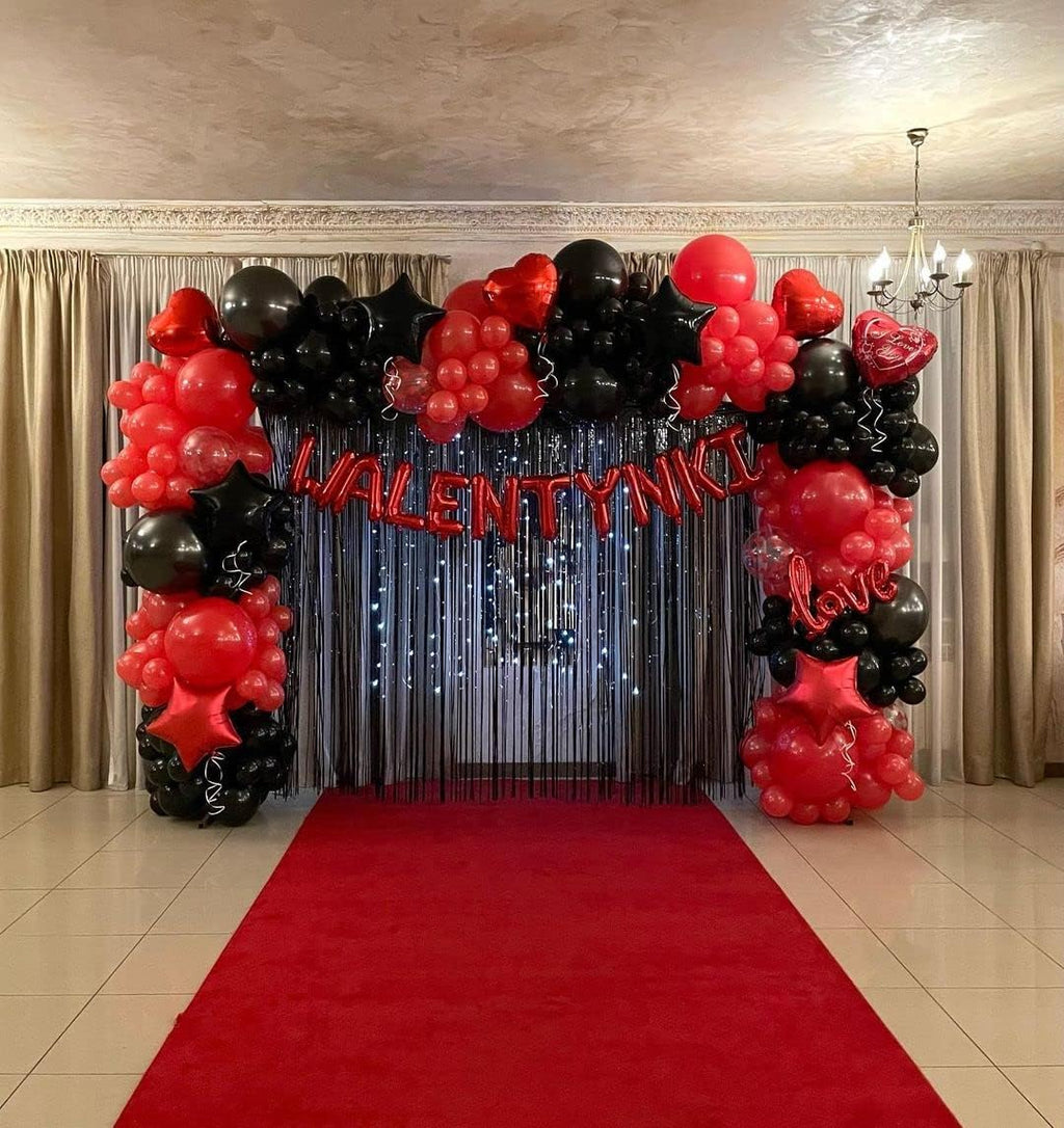 Bezente Red & Black Balloons Garland Kit - 100 Pcs Arch for Wedding, Birthday & Graduation Decor