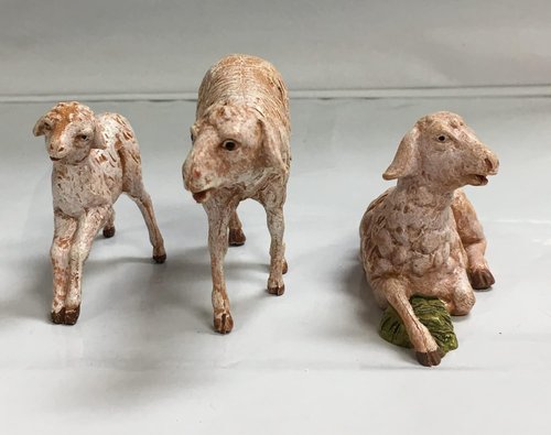 Fontanini by Roman Inc. | 3-Piece Sheep Family Set - Hand Sculpted Nativity Figures, 5" Tall