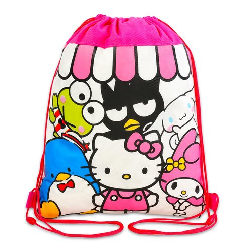 Hello Kitty Party Favor Bags Set - Bundle with 6 Drawstring Bags for Kids with Stickers and More | Hello Kitty Birthday Party Supplies