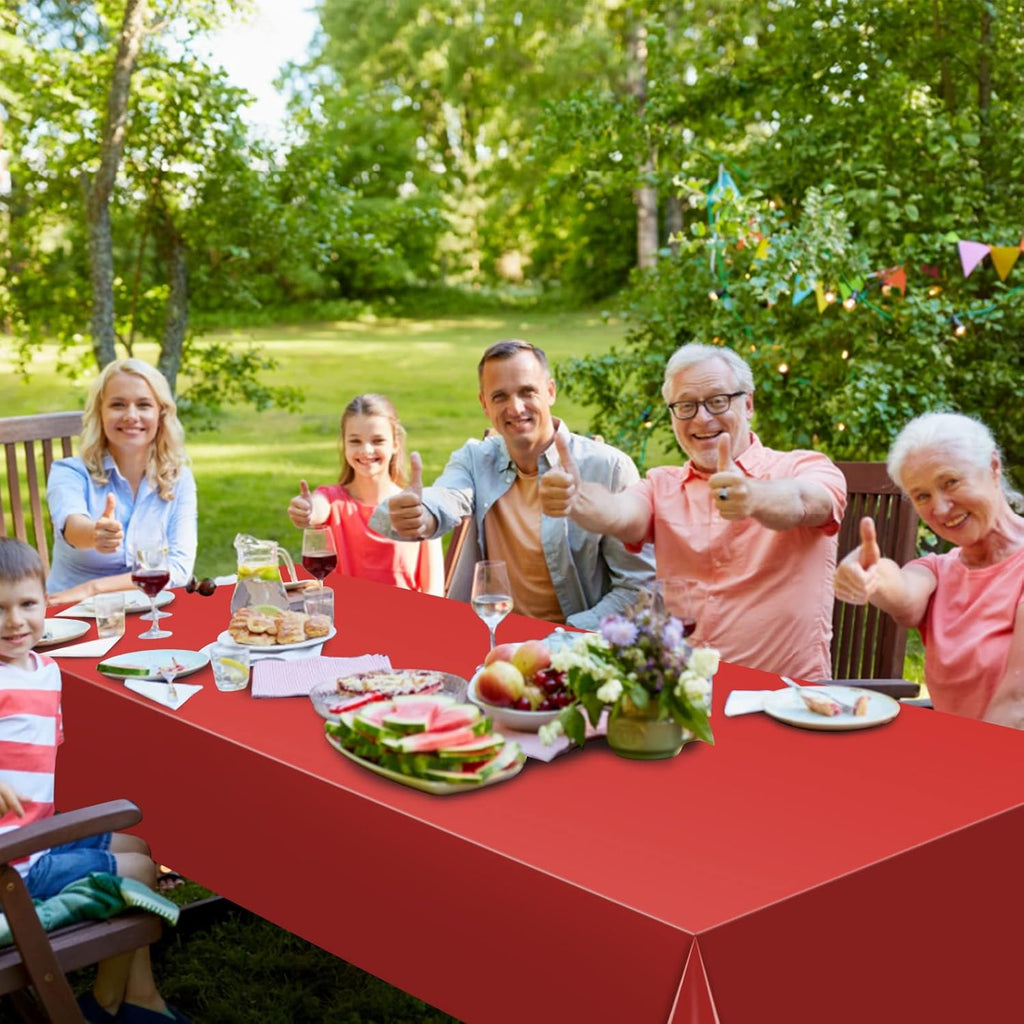 Patriotic 4th of July Tablecloths - Red, White & Blue Disposable Rectangle Covers | 54 x 108 Inch, Perfect for Celebrations