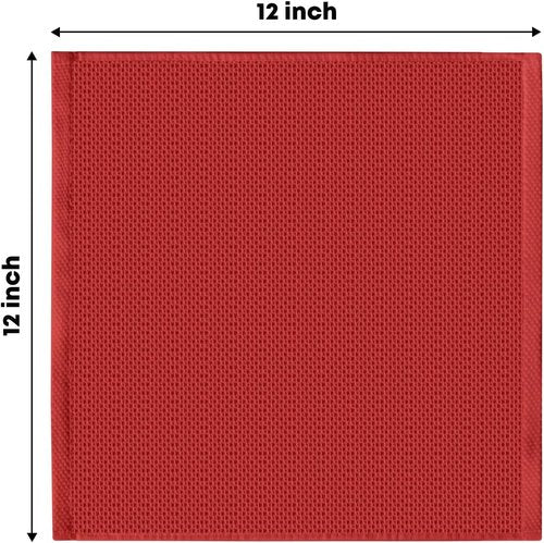 Artoid Mode 100% Cotton Dark Red Waffle Weave Kitchen Dish Cloths - Ultra Soft & Absorbent | Set of 6, 12x12 Inch
