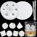 Dice Ice Cube Mold, Silicone Ice Mold with 7 Standard Polyhedral Stereoscopic Dice Cavities, Dice Ice Cube Tray Mold for Whiskey Cocktail Juices and DIY Dices Making