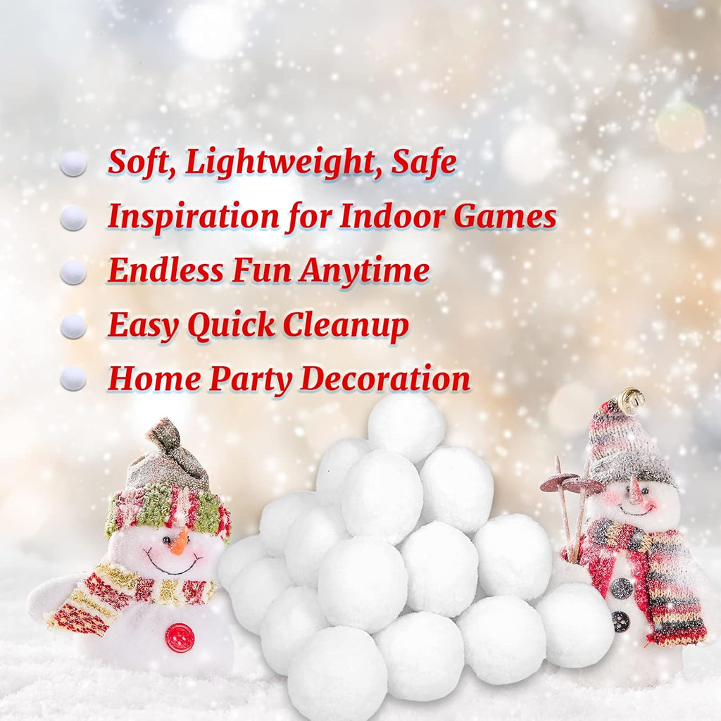 Skiennix Jumbo Fake Snowballs - 50 Pack | 3-Inch Indoor & Outdoor Winter Holiday Fun