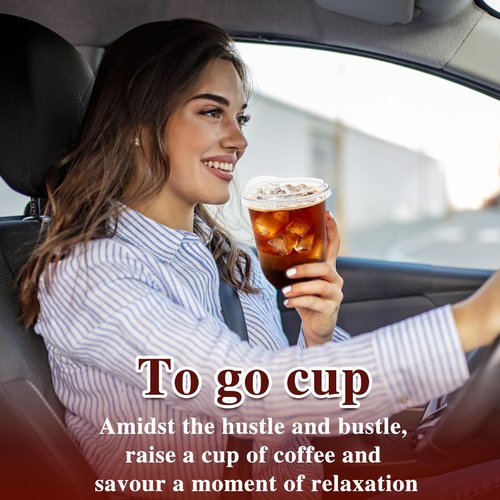 60 Pack Clear Plastic Cups with Strawless Sip Lids,16 oz Disposable PET Crystal Iced Coffee Cups with Lids,Round Bottom To Go Cup for Iced Coffee Juice Smoothie Cold Beverage Coffee Shops and Party