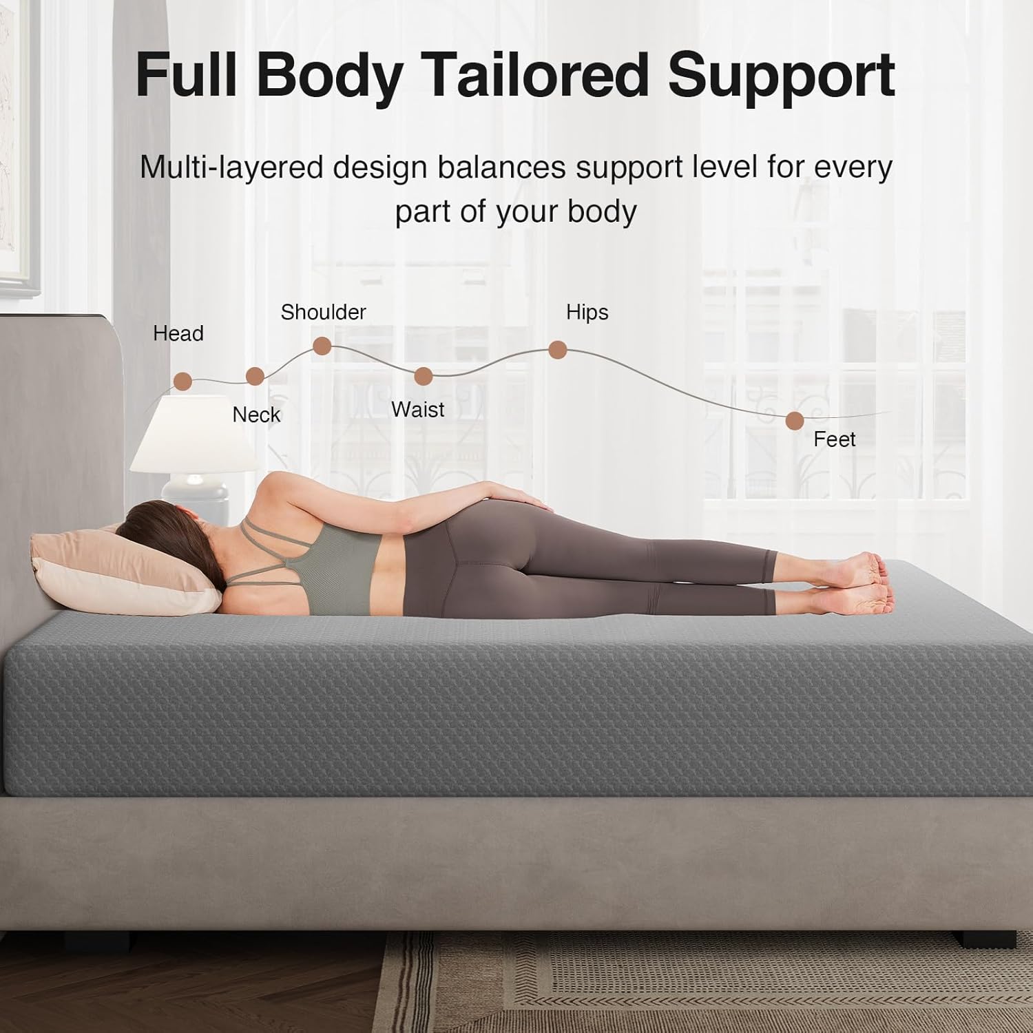 Novilla King Size Mattress - 12 Inch Memory Foam for Cool Sleep & Pressure Relief | CertiPUR-US Certified