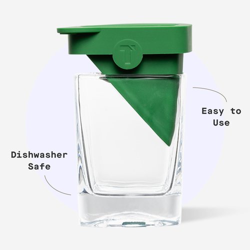 Corkcicle Premium Old Fashioned Glass with Silicone Ice Mold - Whiskey Chilling Glass for Bourbon, Tequila, & Cocktails - Great Gift for Dad - Perfect for the Holidays - Tequila Wedge 9 oz