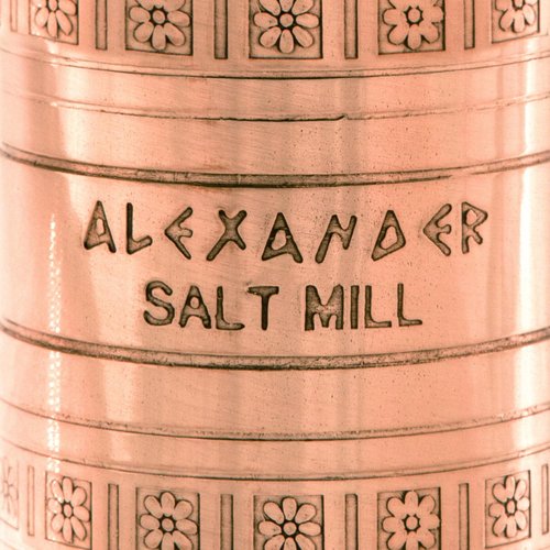 Alexander Home The Original Greek Salt Mill 9 Inch Tall | European Salt Mill Grinder with Crank Handle | Manual Salt Grinder | Salt Refillable - Copper