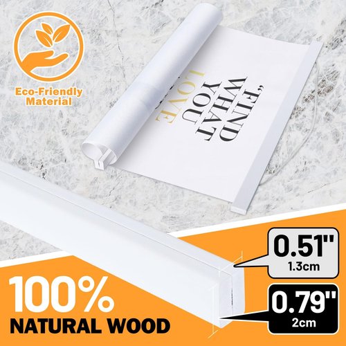 Benjia Magnetic Light Wood Poster Frame - Versatile 9x12, 9x24, 9x13 Sizes for Artwork | 1 Pack, White