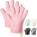 MAD SHARK Silicone Oven Mitts - Heat Resistant Up to 450°F | Waterproof & Non-Slip Design, Pink