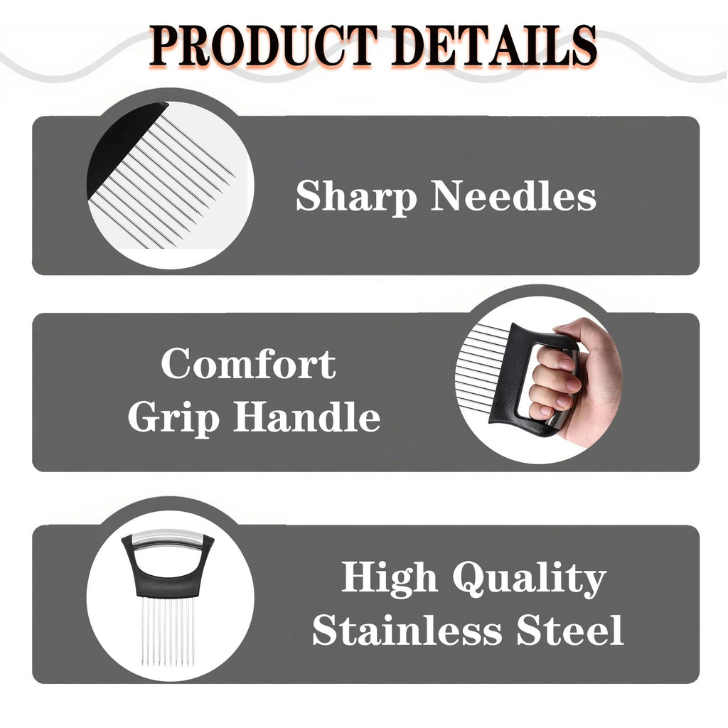 YROJISU 2PCS Onion Holder for Slicing, Onion Slicer Holder, Onion Cutter Vegetable Chopper for Slicing of Tomatoes, Avocados, Eggs and Other Vegetables, Multi-functional Kitchen Gadgets