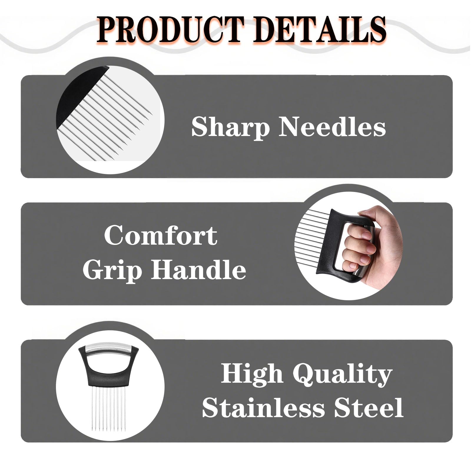 YROJISU 2PCS Onion Holder for Slicing, Onion Slicer Holder, Onion Cutter Vegetable Chopper for Slicing of Tomatoes, Avocados, Eggs and Other Vegetables, Multi-functional Kitchen Gadgets