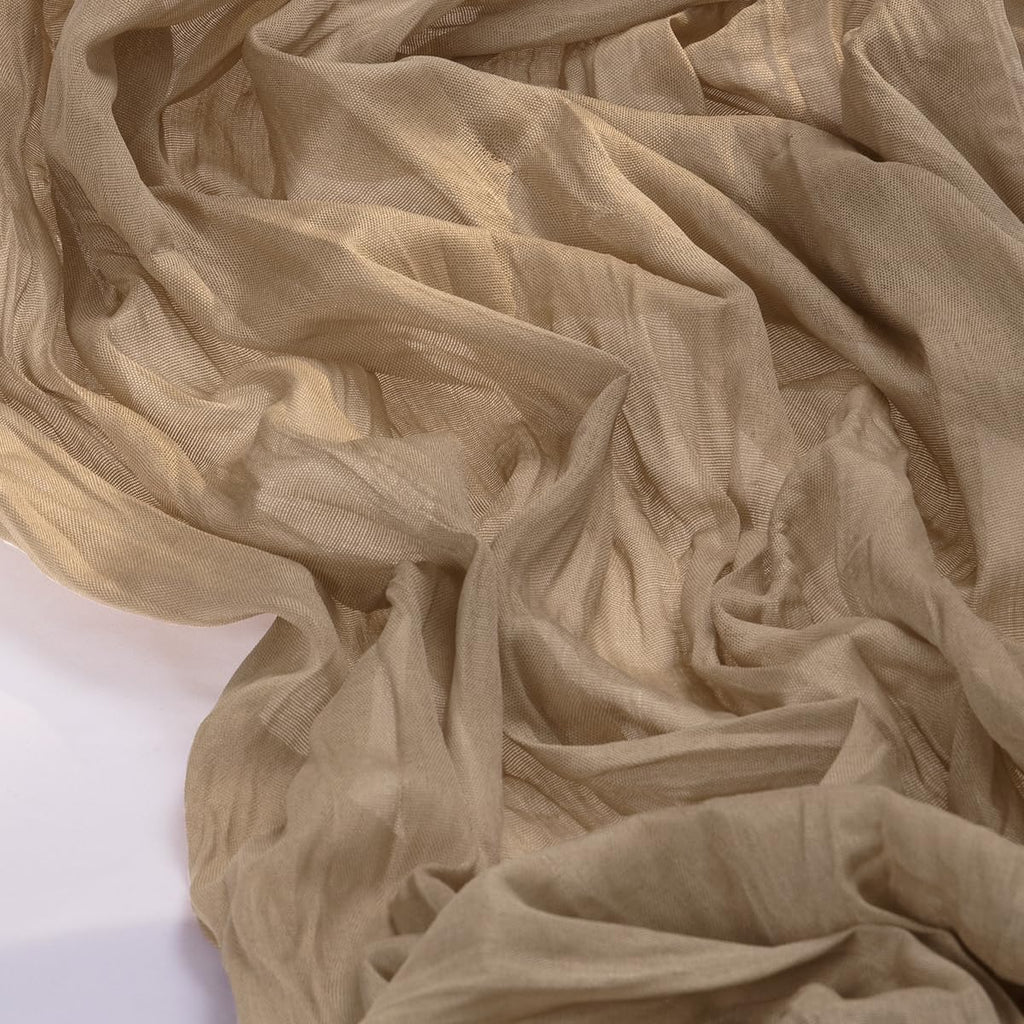 Socomi Cheesecloth Table Runner - 10pcs Nude Brown Boho Rustic 120 Inch for Weddings & Events